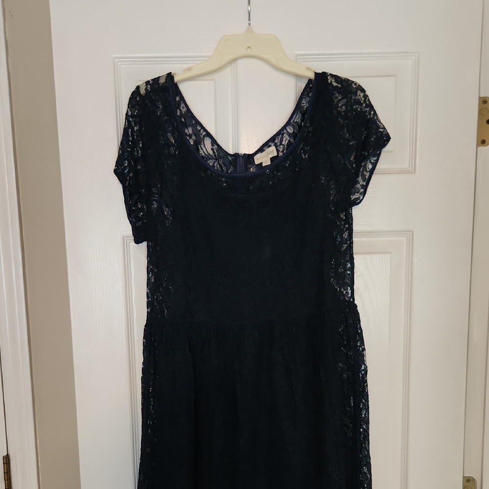 Maison Jules Navy Lace Dress
